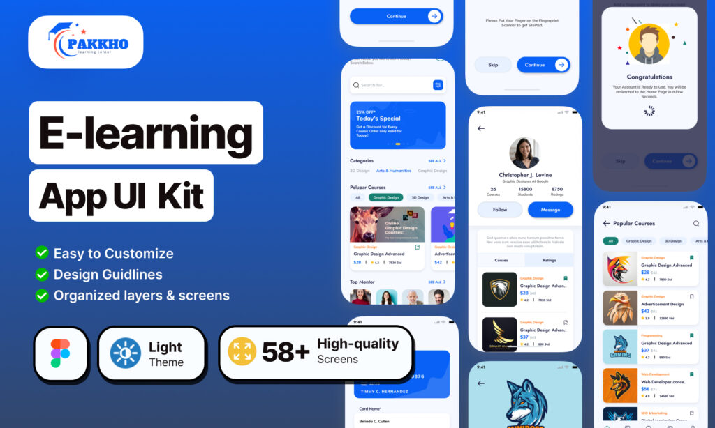 E-learning Mobile  App UI kit